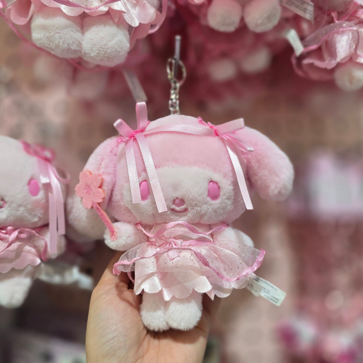 Sakura My Melody Plush Mascot Keychain