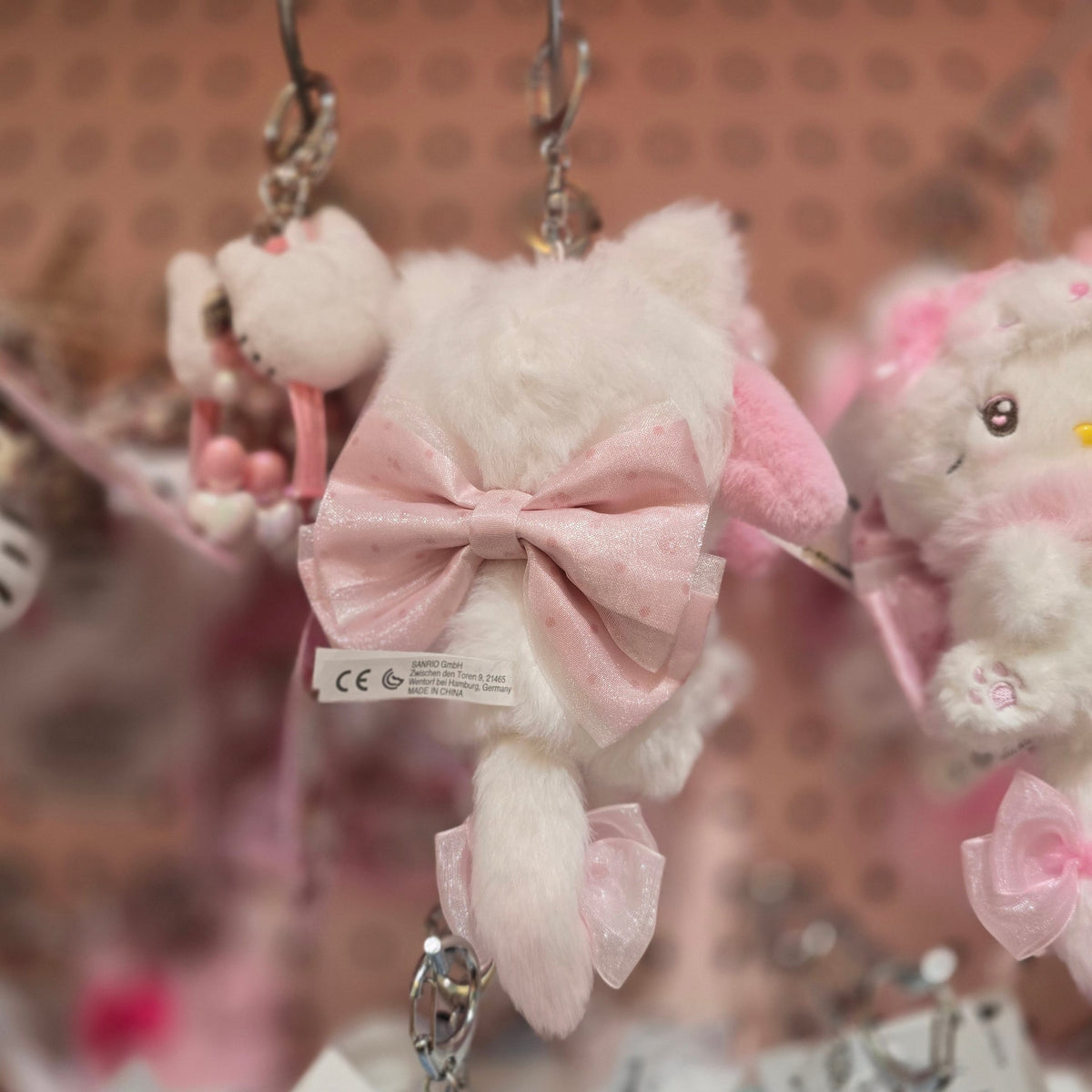 My Melody Kitten Bow Plush Keychain