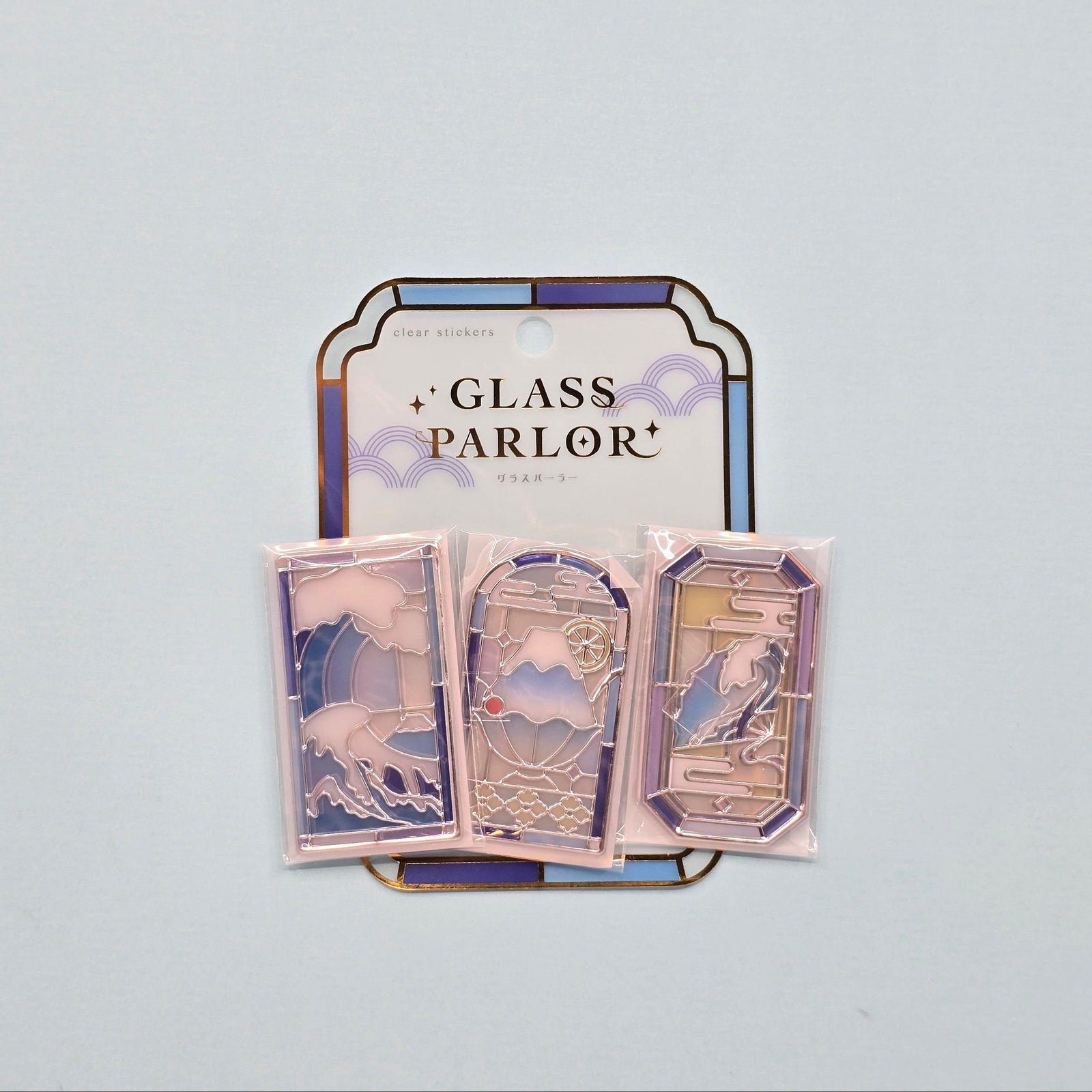 Wave & Fuji Glass Parlor Stained Glass Flake Stickers
