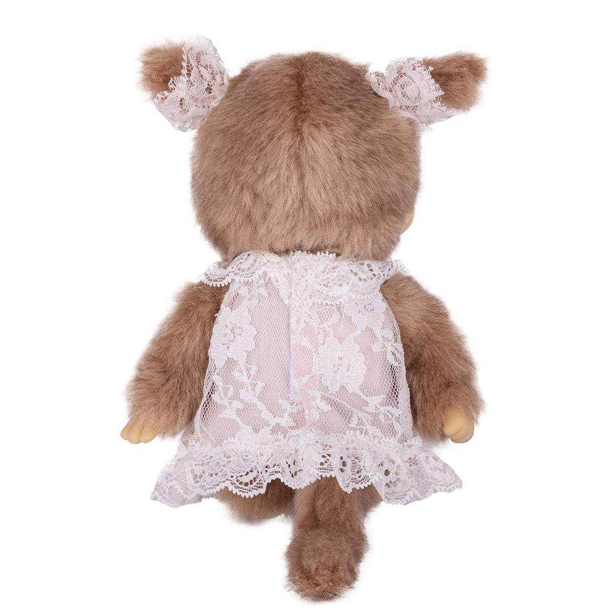 Monchhichi White Lace Dress Beige Girl 8" Plush