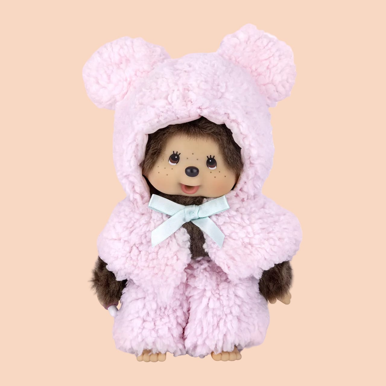 Monchhichi Pink Bear Hoodie Boy 8" Plush