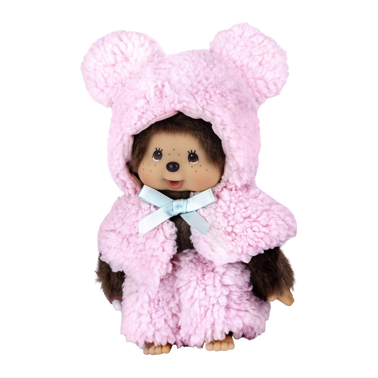 Monchhichi Pink Bear Hoodie Boy 8" Plush