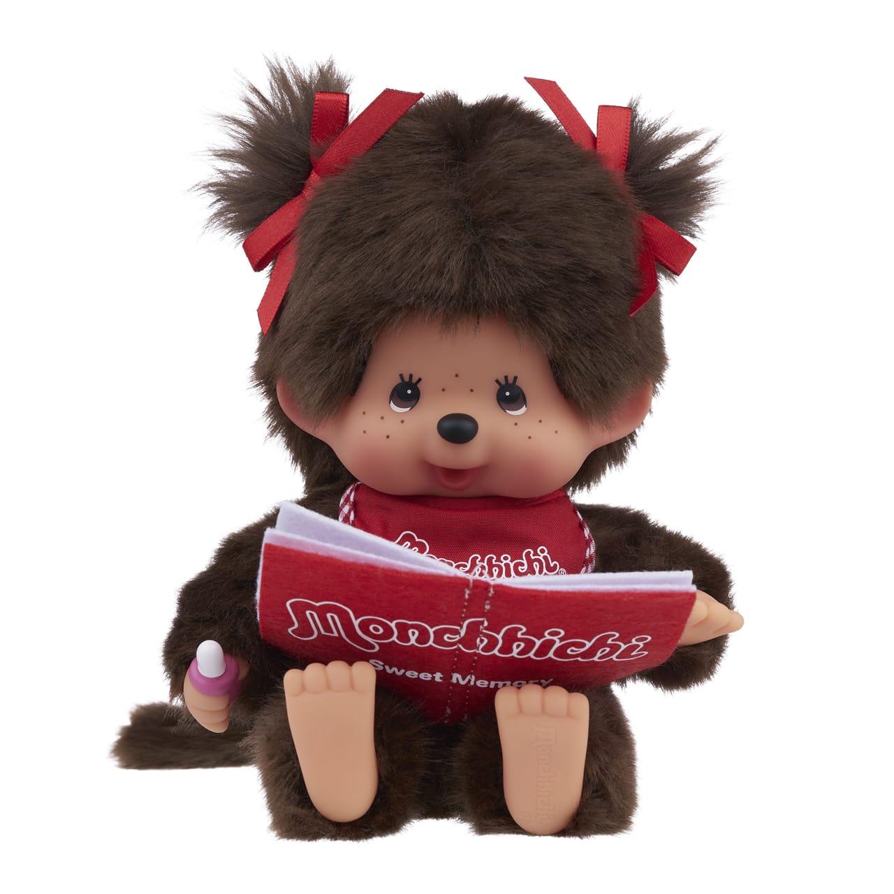Monchhichi Sitting & Reading Girl Plush