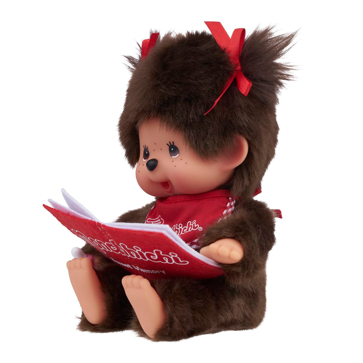 Monchhichi Sitting & Reading Girl Plush