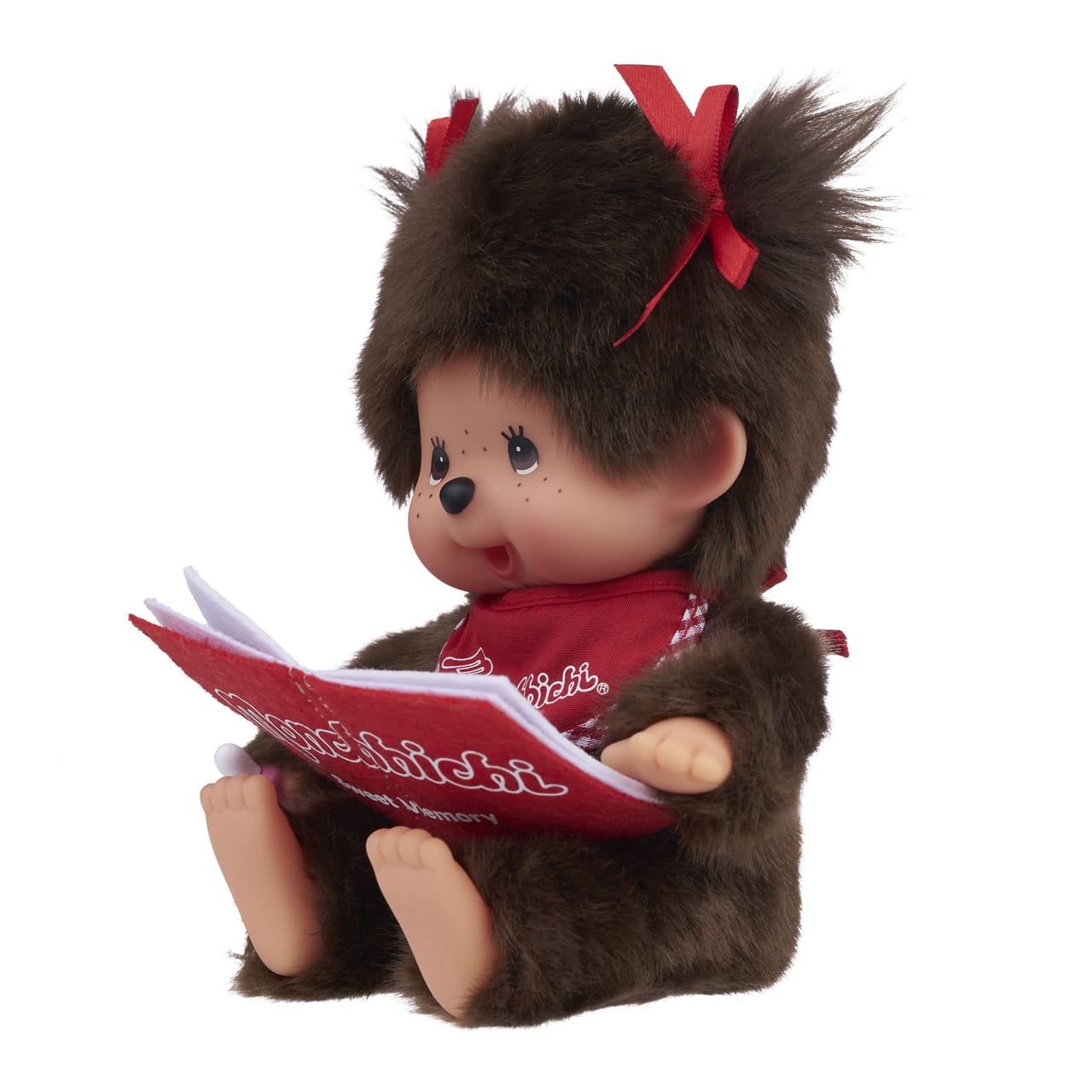 Monchhichi Sitting & Reading Girl Plush