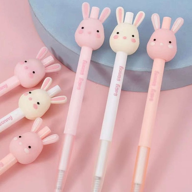 Kawaii Bunny Head Retractable Gel Pen