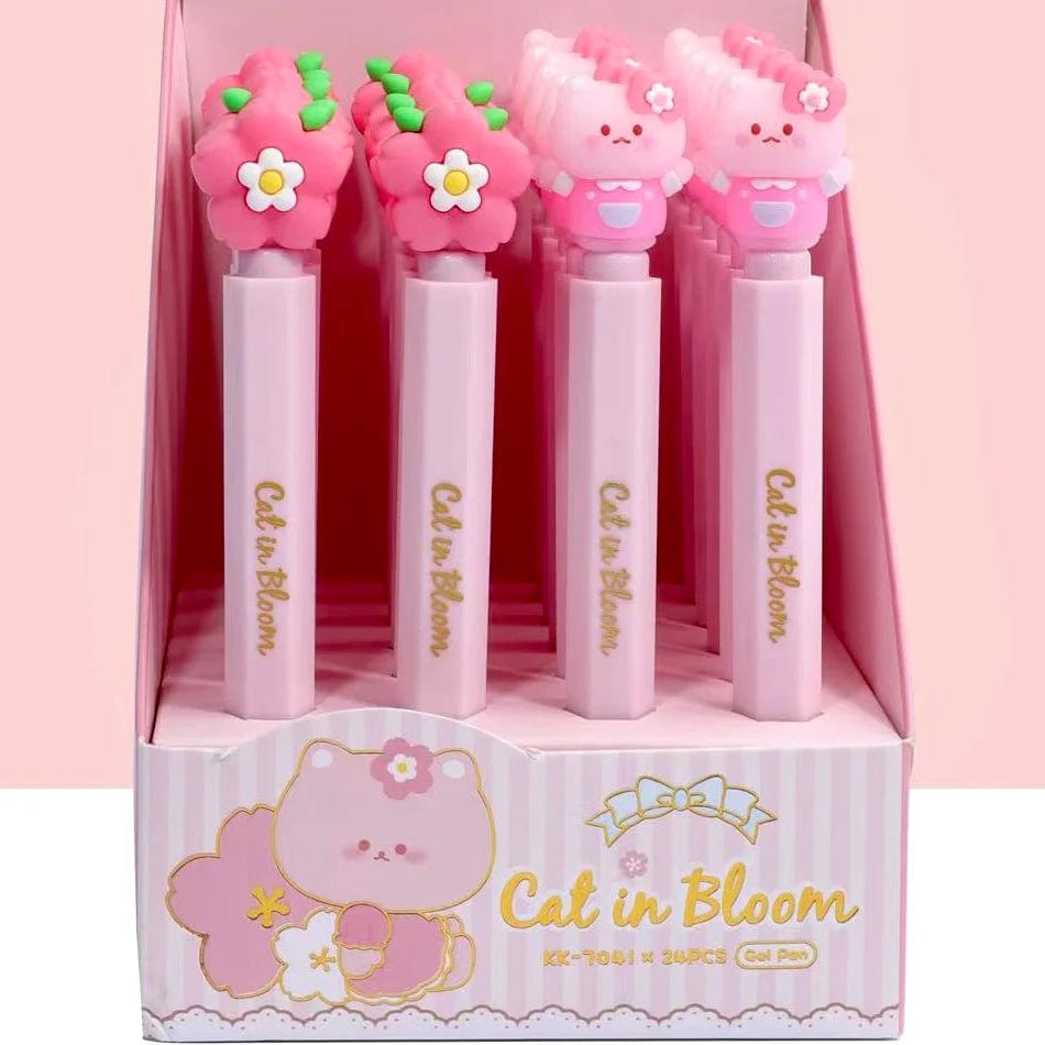 Cat in Bloom Gel Pen with Cover