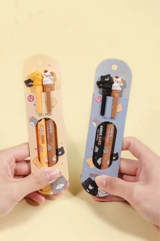 Cats Diary Sharing Set Gel Pen 2 Pack