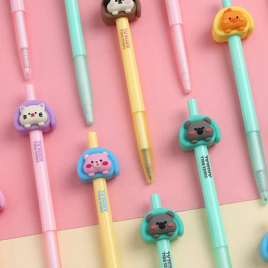 Swiss Roll Animals Retractable Gel Pen