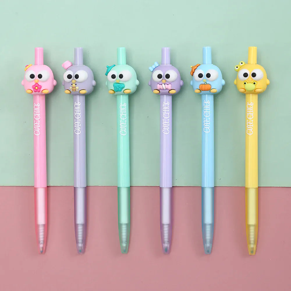 Cute Bird Chicks Retractable Gel Pen
