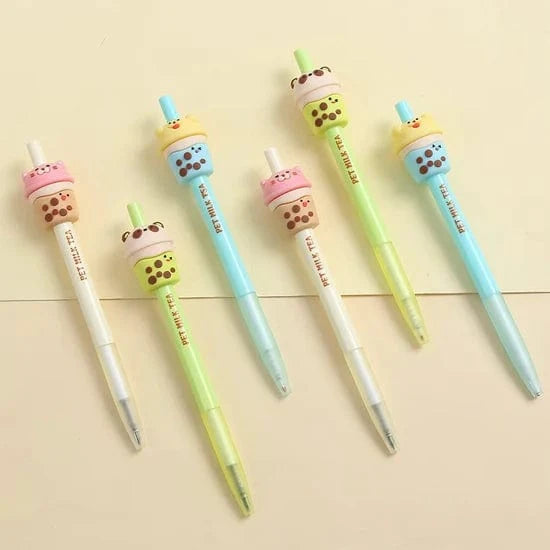 Pastel Boba Animal Retractable Gel Pen