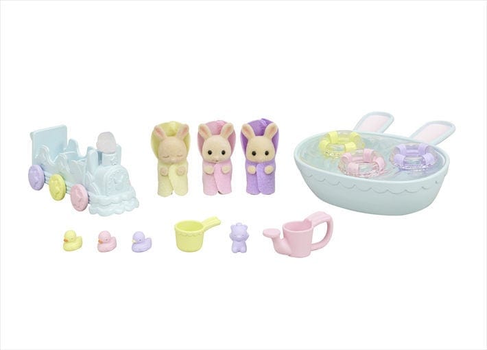 Calico Critters Triplets Baby Bathtime Set