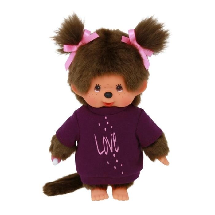 Girl Monchhichi 8&quot; Plush with Love Sweater Dress