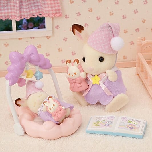 Calico Critters Sleepy Dream Siblings Set- Chocolate Rabbit Girl &amp; Baby