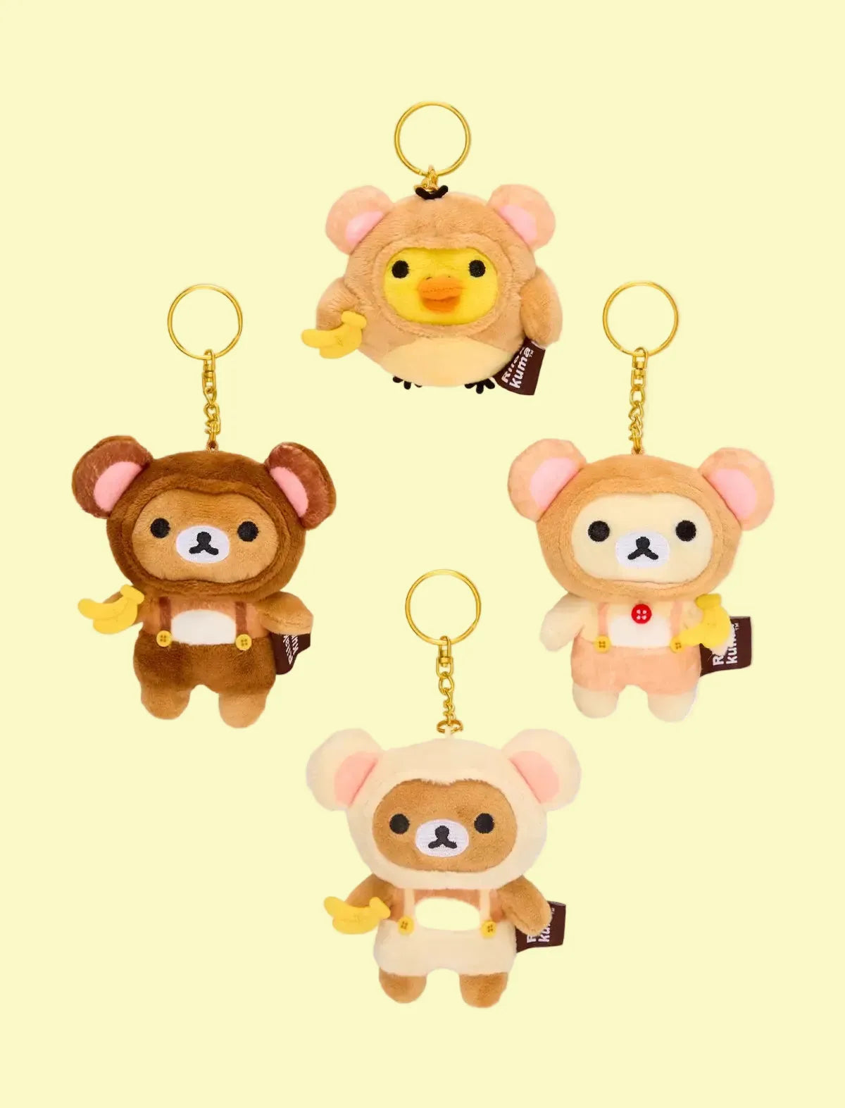 Rilakkuma Monkey Plush Keychain Blind Box