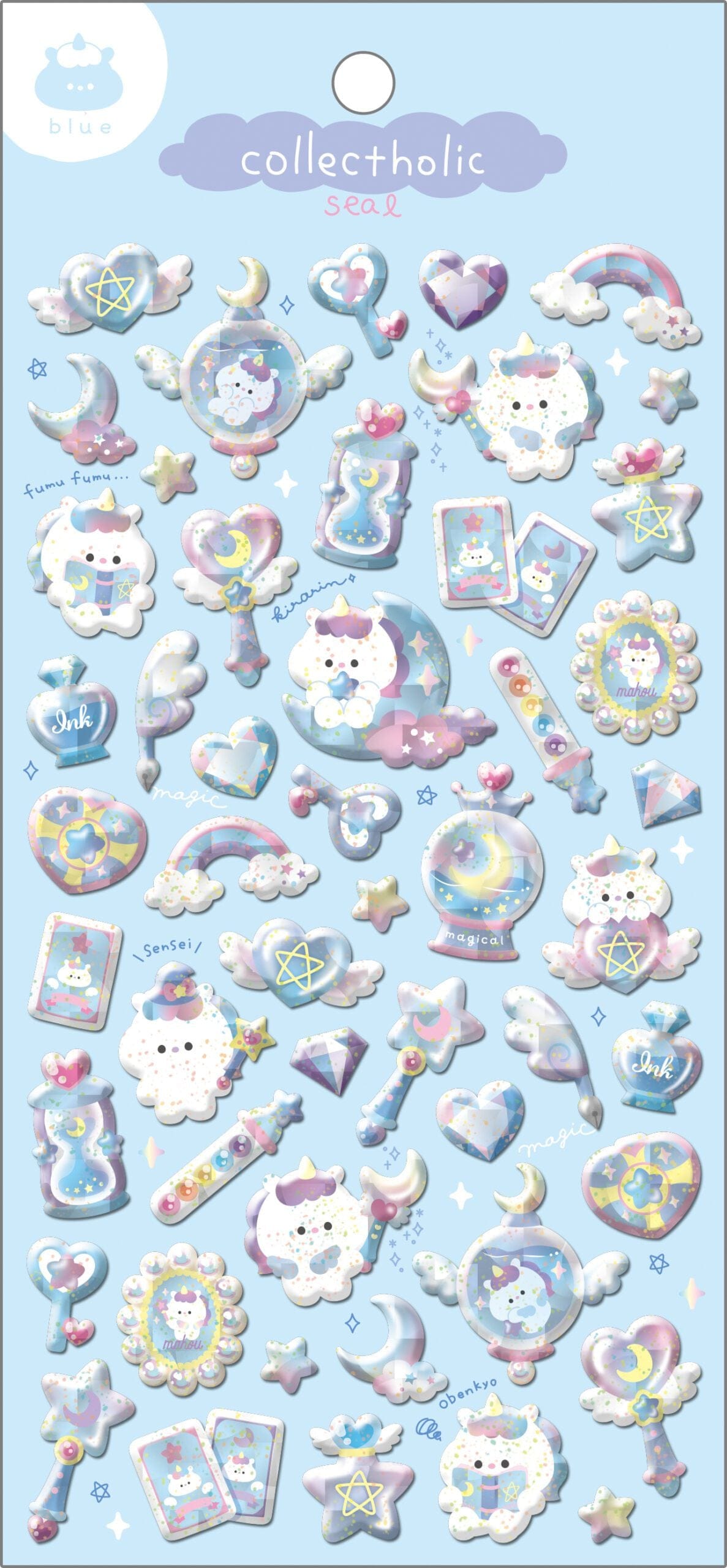 Blue Unicorn Collectholic Seal Stickers