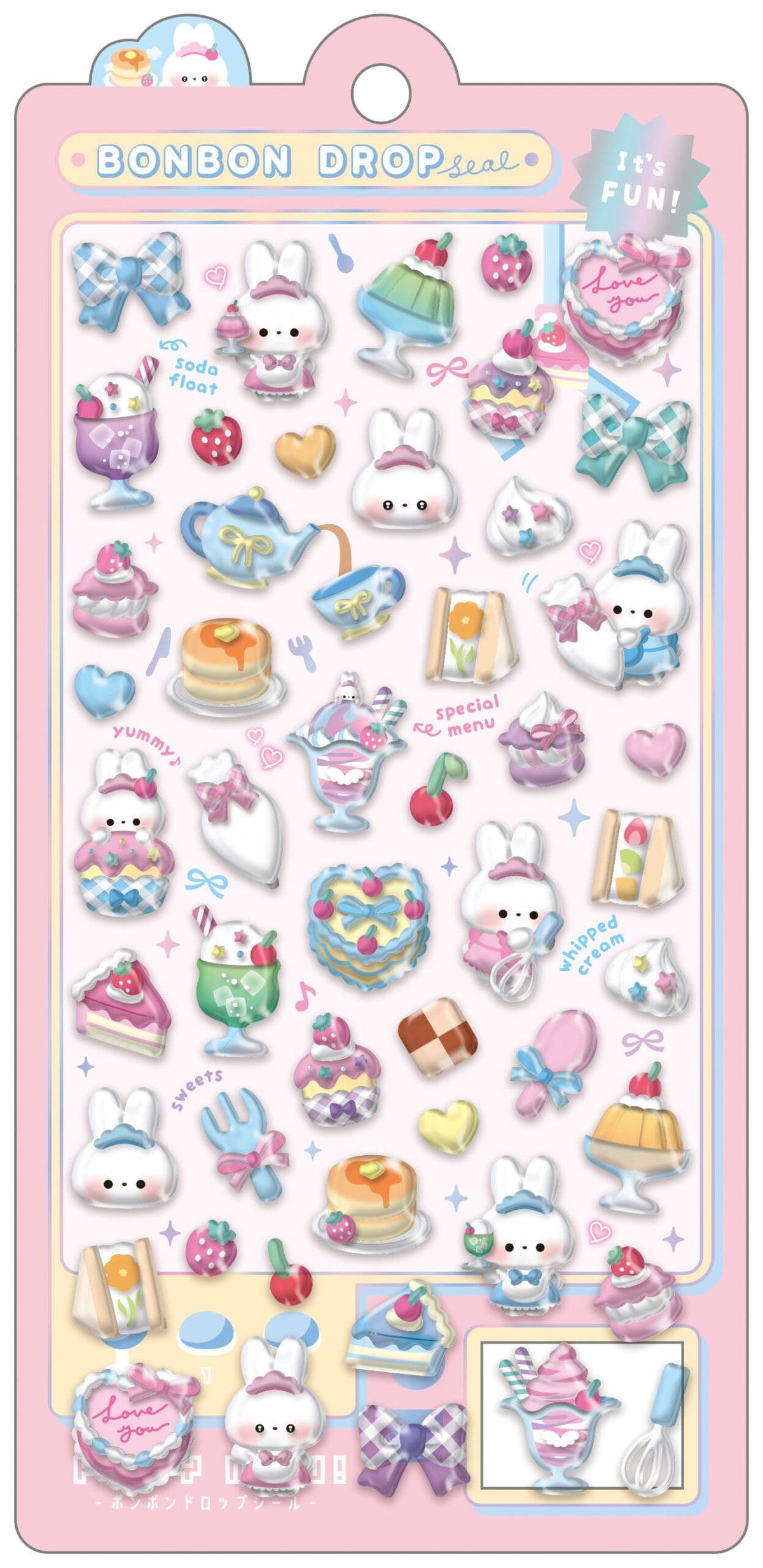 Sweet Bunny Bonbon Drop Stickers