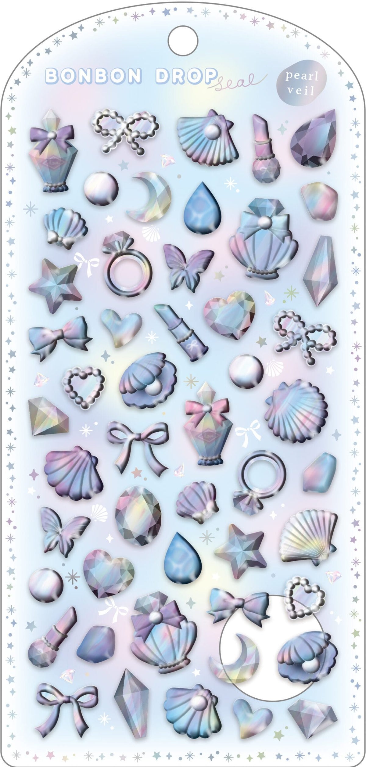 Blue Pearl Veil Bonbon Drop Stickers