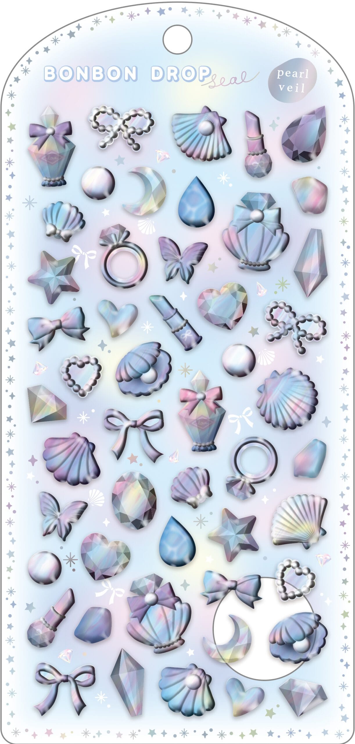 Blue Pearl Veil Bonbon Drop Stickers