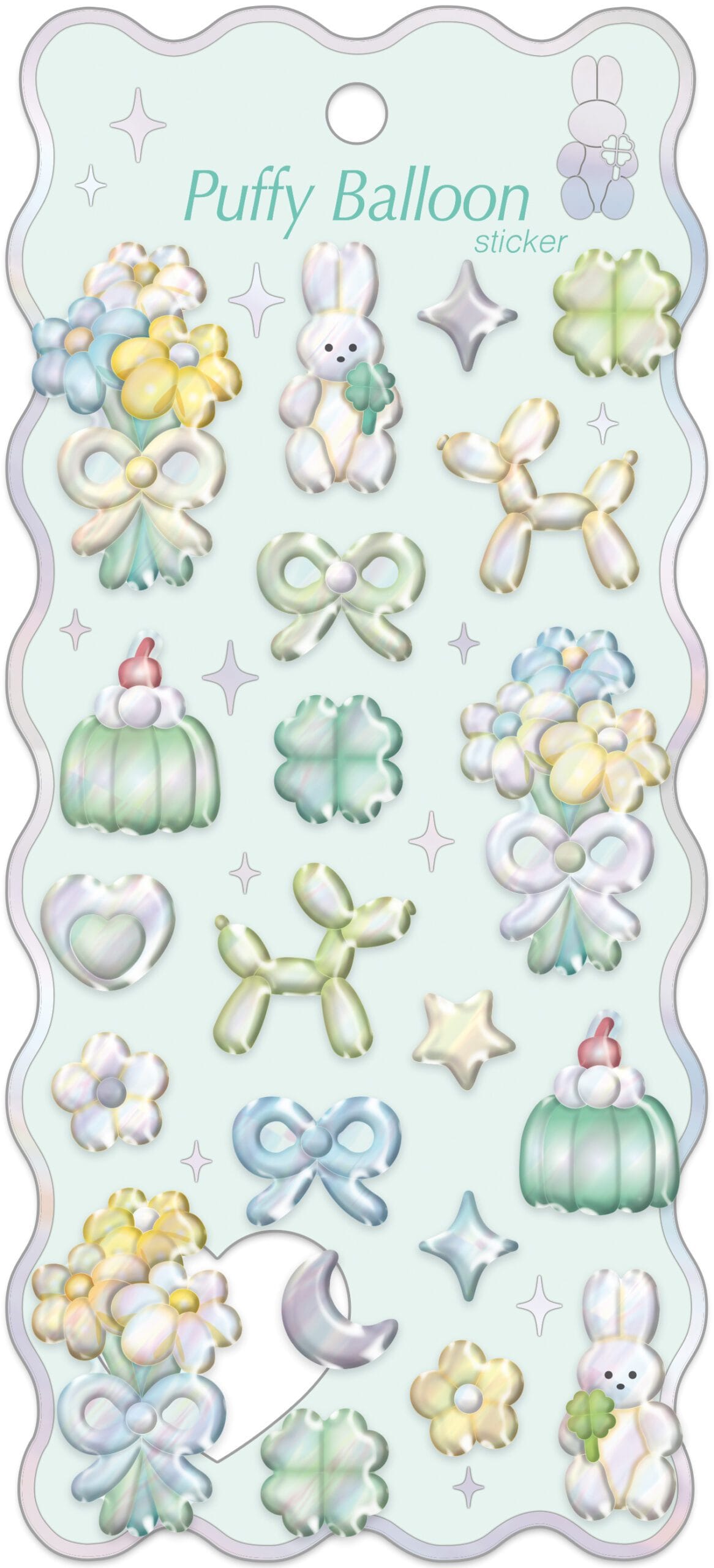 Green Balloon Bonbon Drop Stickers