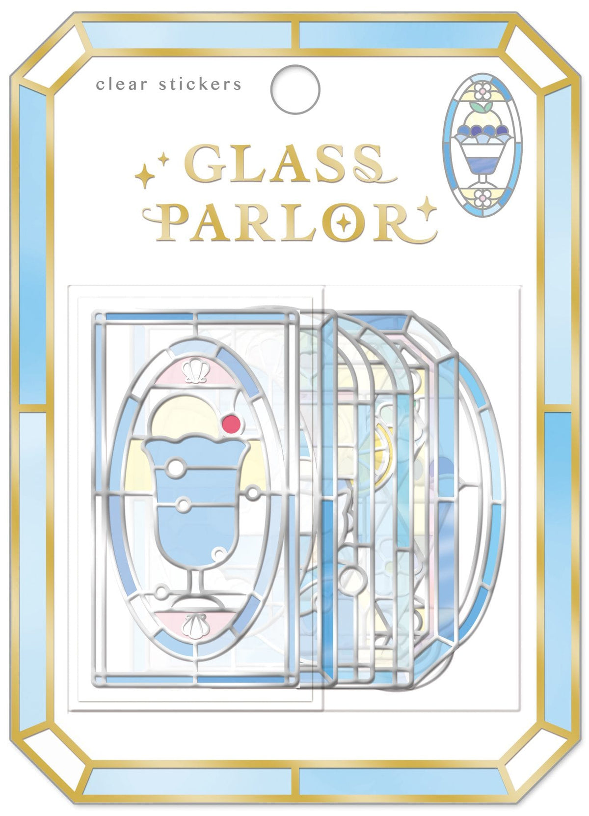 Cream Soda Glass Parlor Stained Glass Flake Stickers