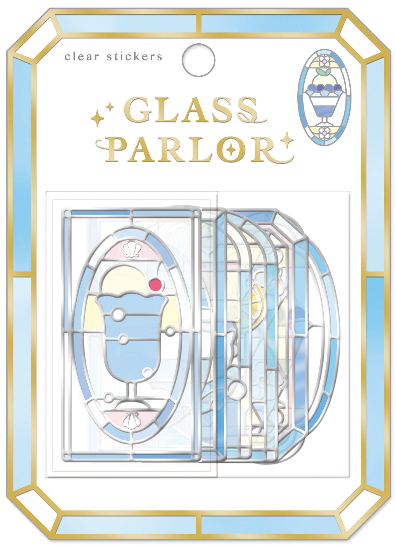 Cream Soda Glass Parlor Stained Glass Flake Stickers