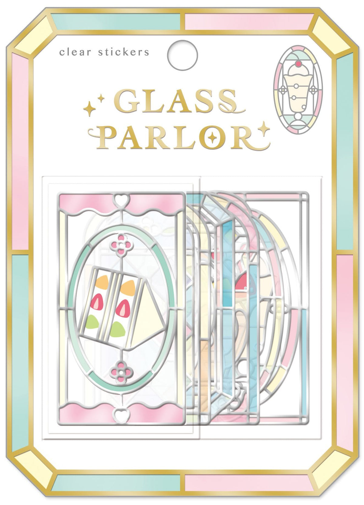 Sandwich and Cat Glass Parlor Stained Glass Flake Stickers