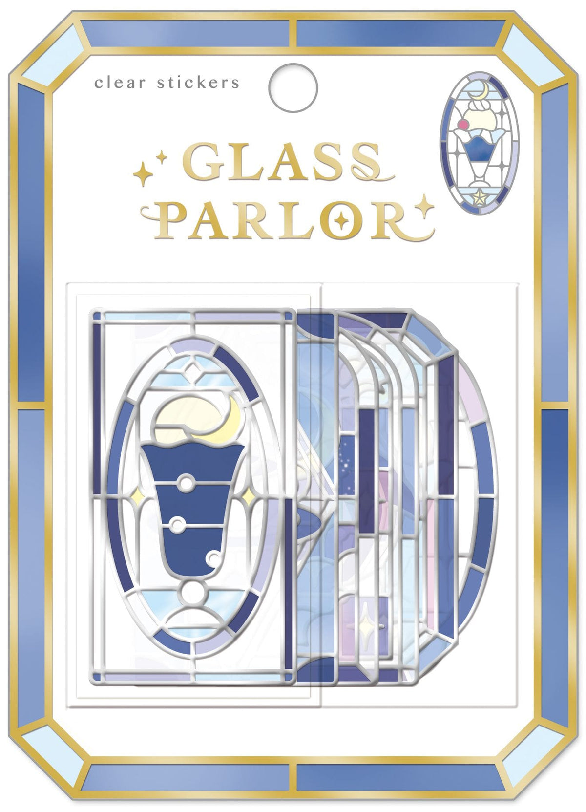 Midnight Blue Glass Parlor Stained Glass Flake Stickers