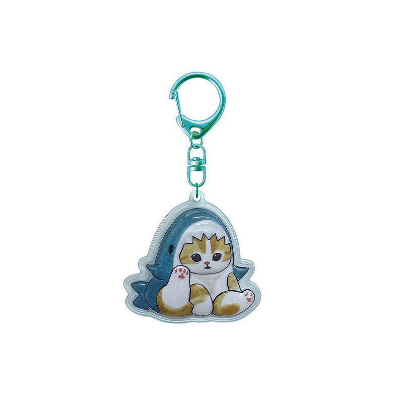 Sitting Shark Mofusand Pukkuritai Keychain