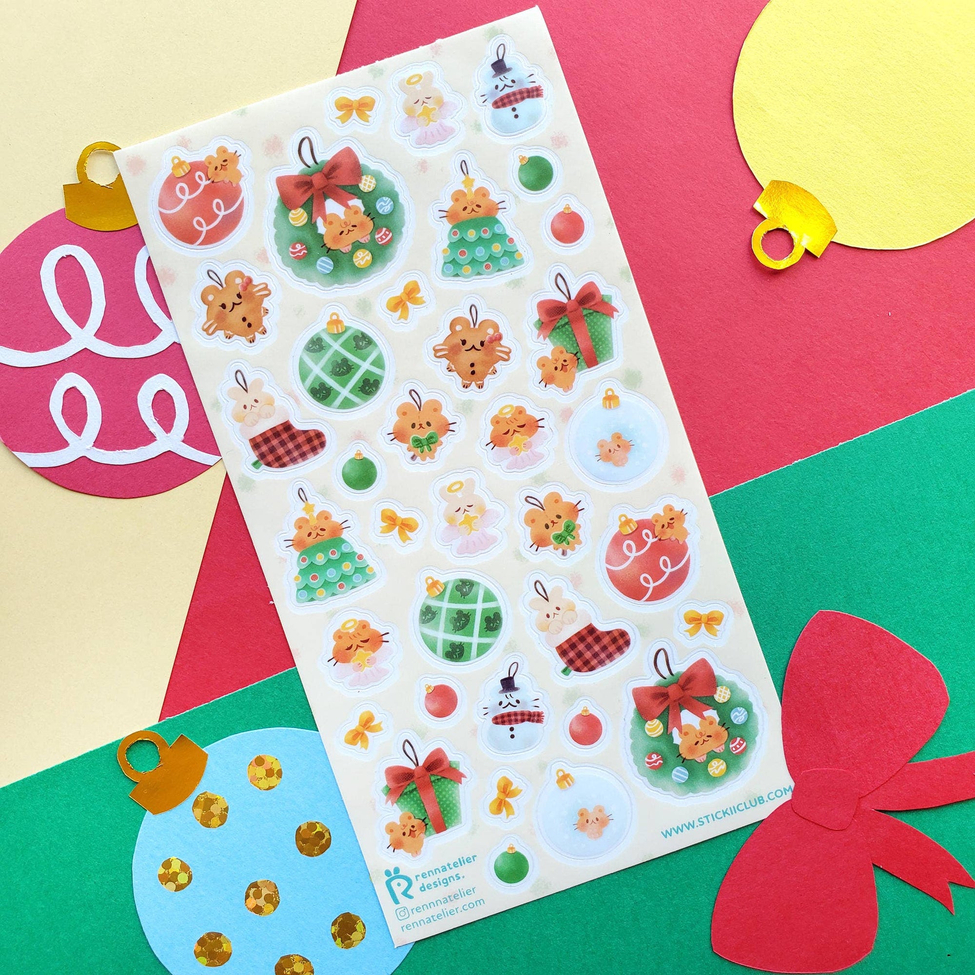 Cutie Tree Ornaments Sticker Sheet