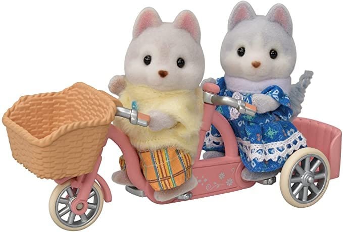 Calico Critters Tandem Cycling Set Husky Sister & Brother
