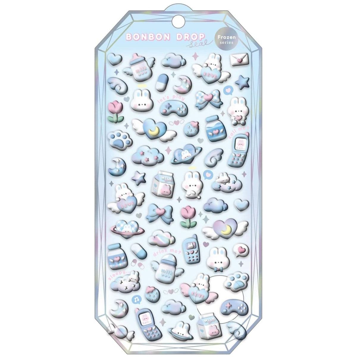 Light Blue Bunny Frozen Bonbon Drop Q-Lia Stickers