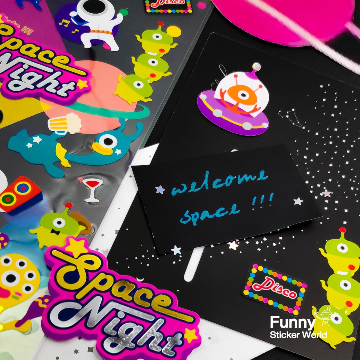 Alien Space Night Sticker