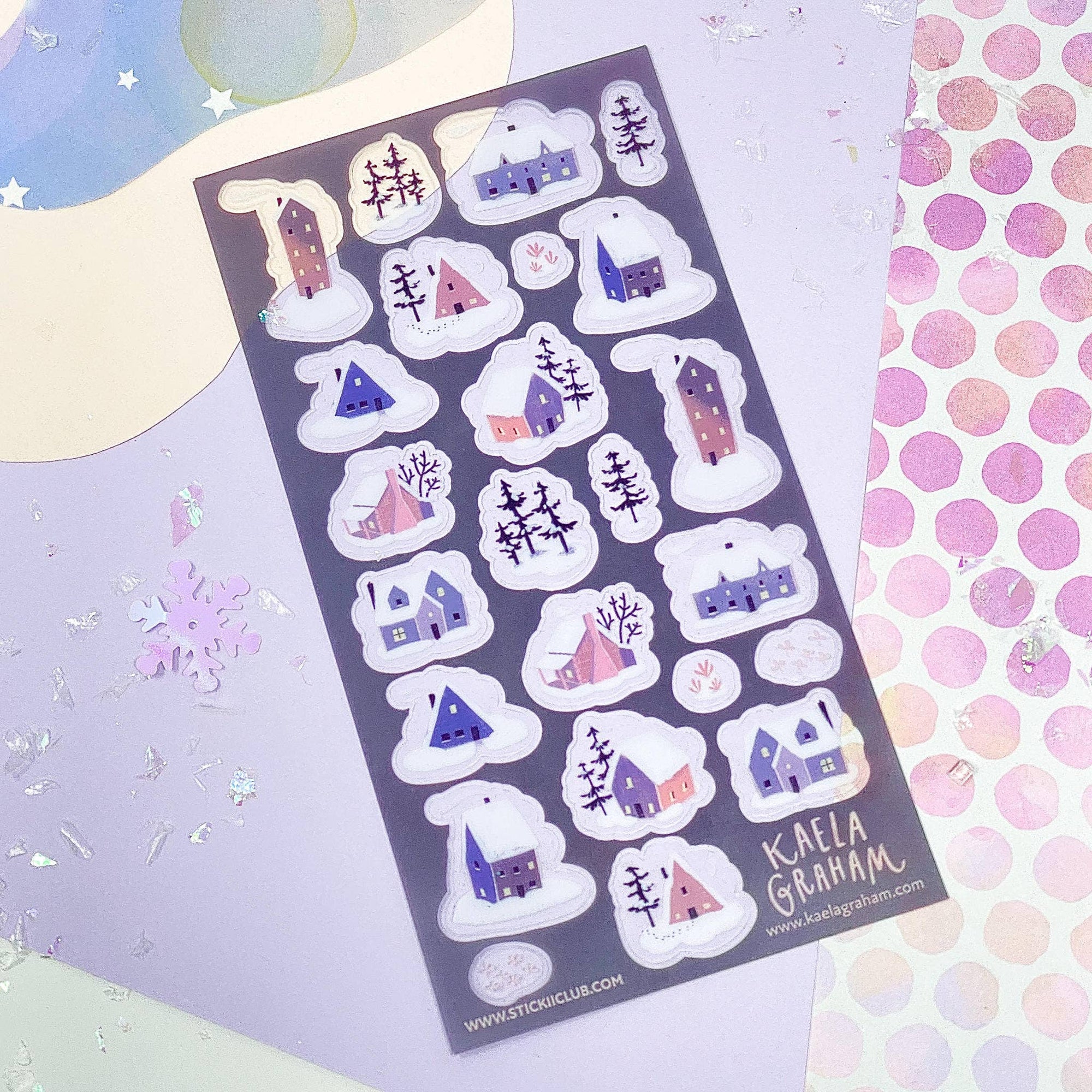 Snow-Covered Pastels Sticker Sheet