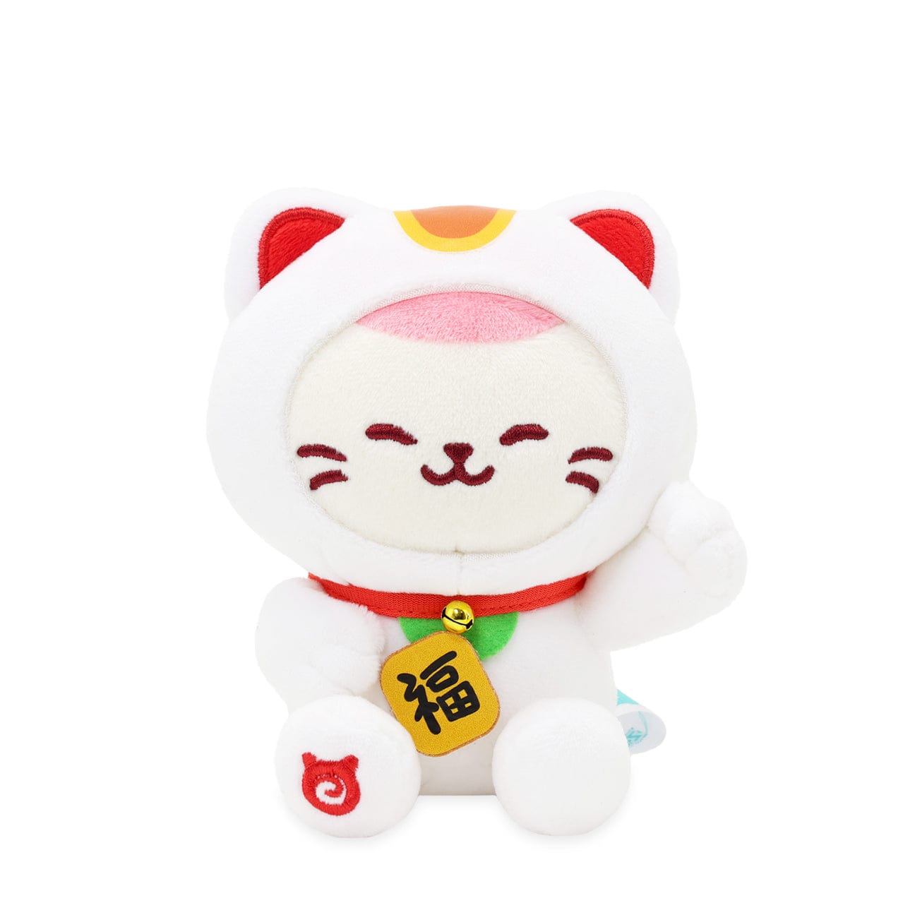Kittiroll Lucky Cat White Sitting Plush