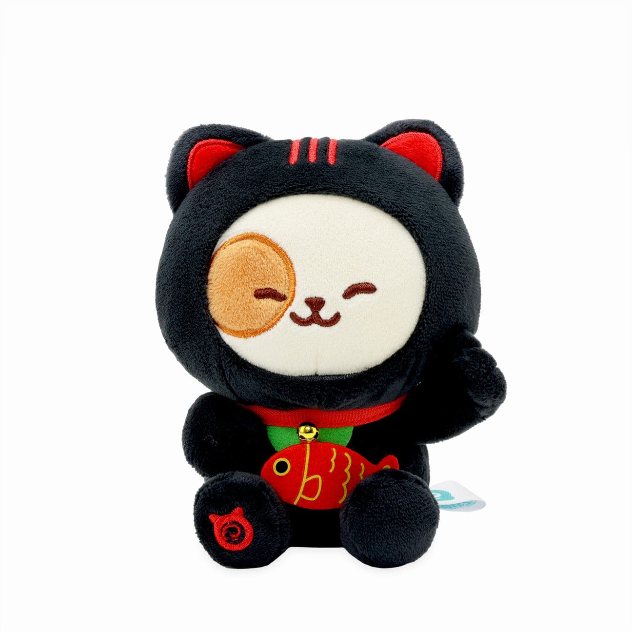 Puppiroll Lucky Cat Black Sitting Plush