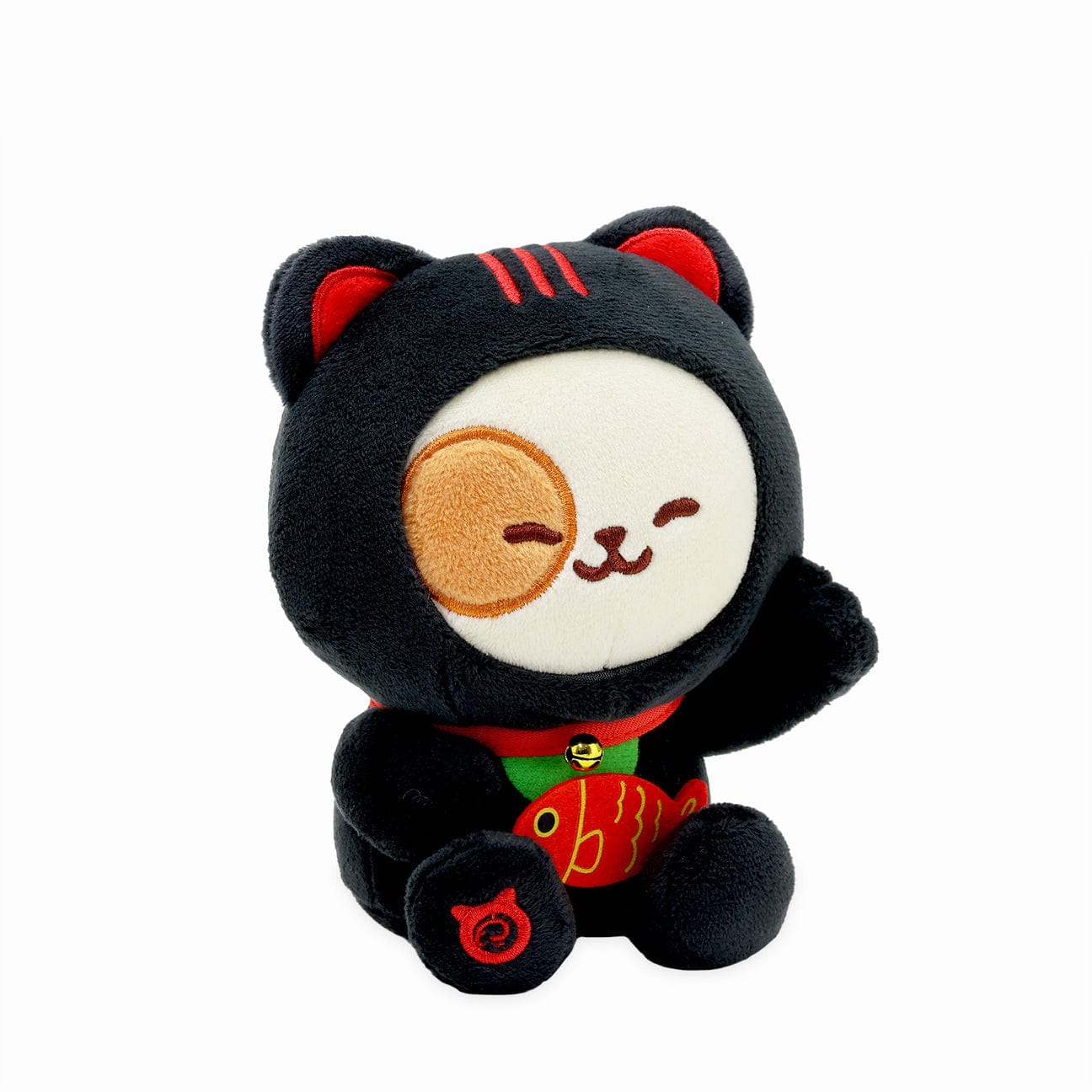 Puppiroll Lucky Cat Black Sitting Plush