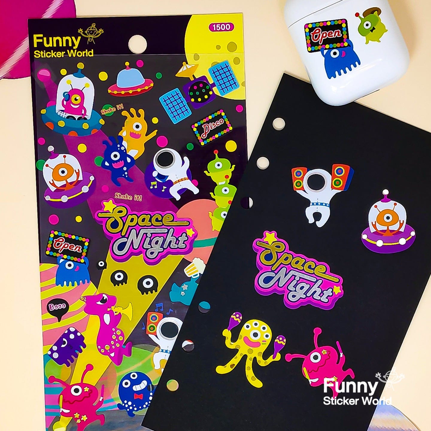 Alien Space Night Sticker