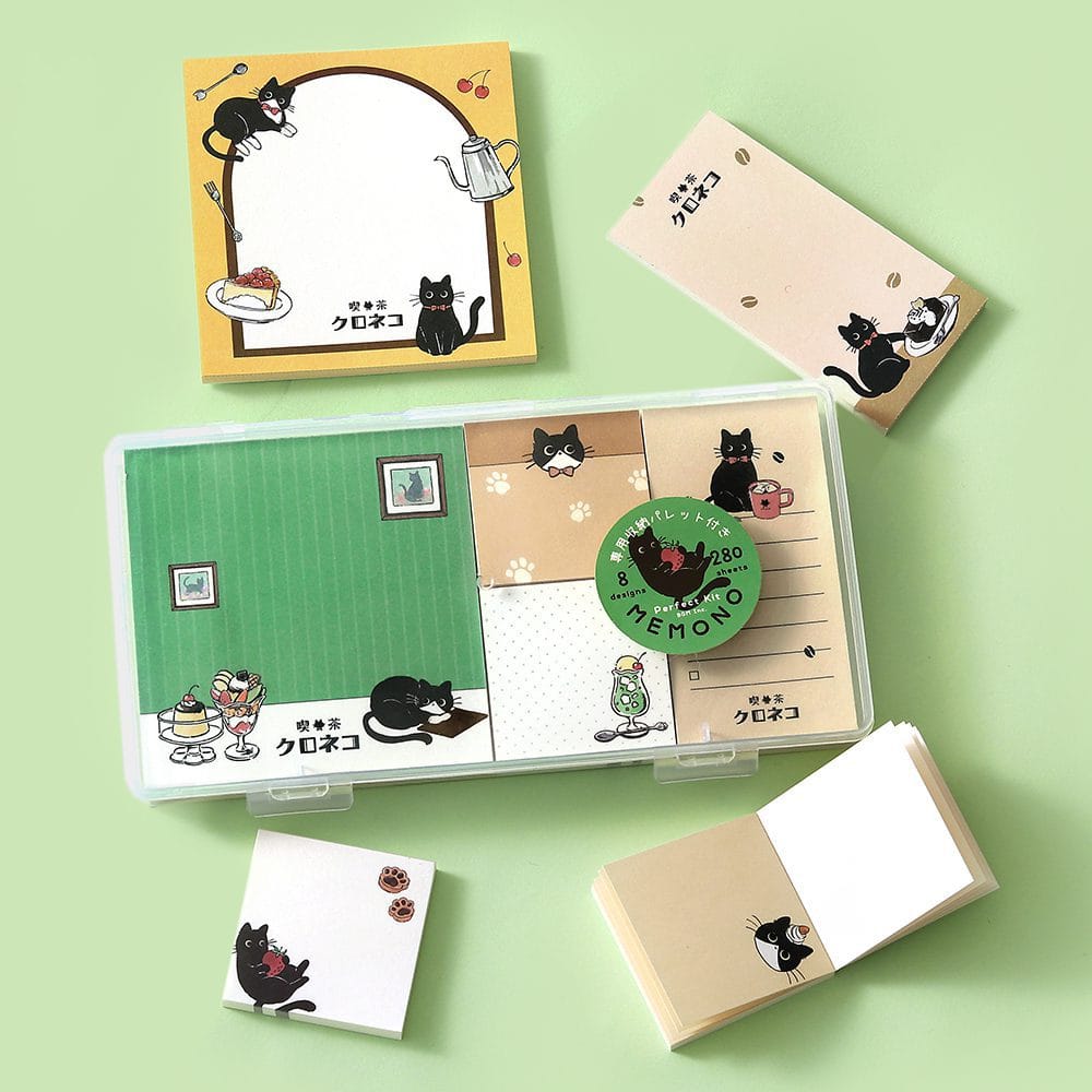 Cafe Black Cat Memopad Set
