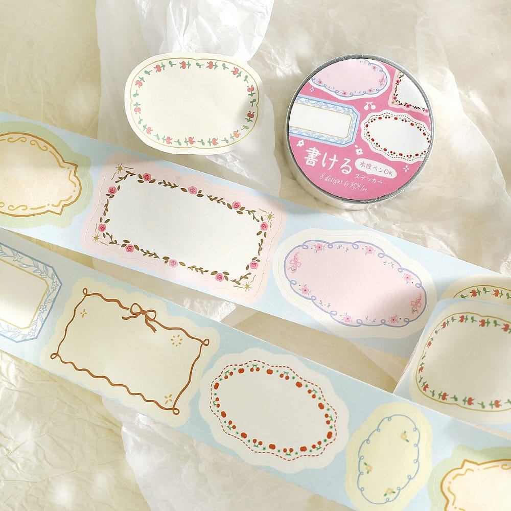 Flower Writable Sticker Roll