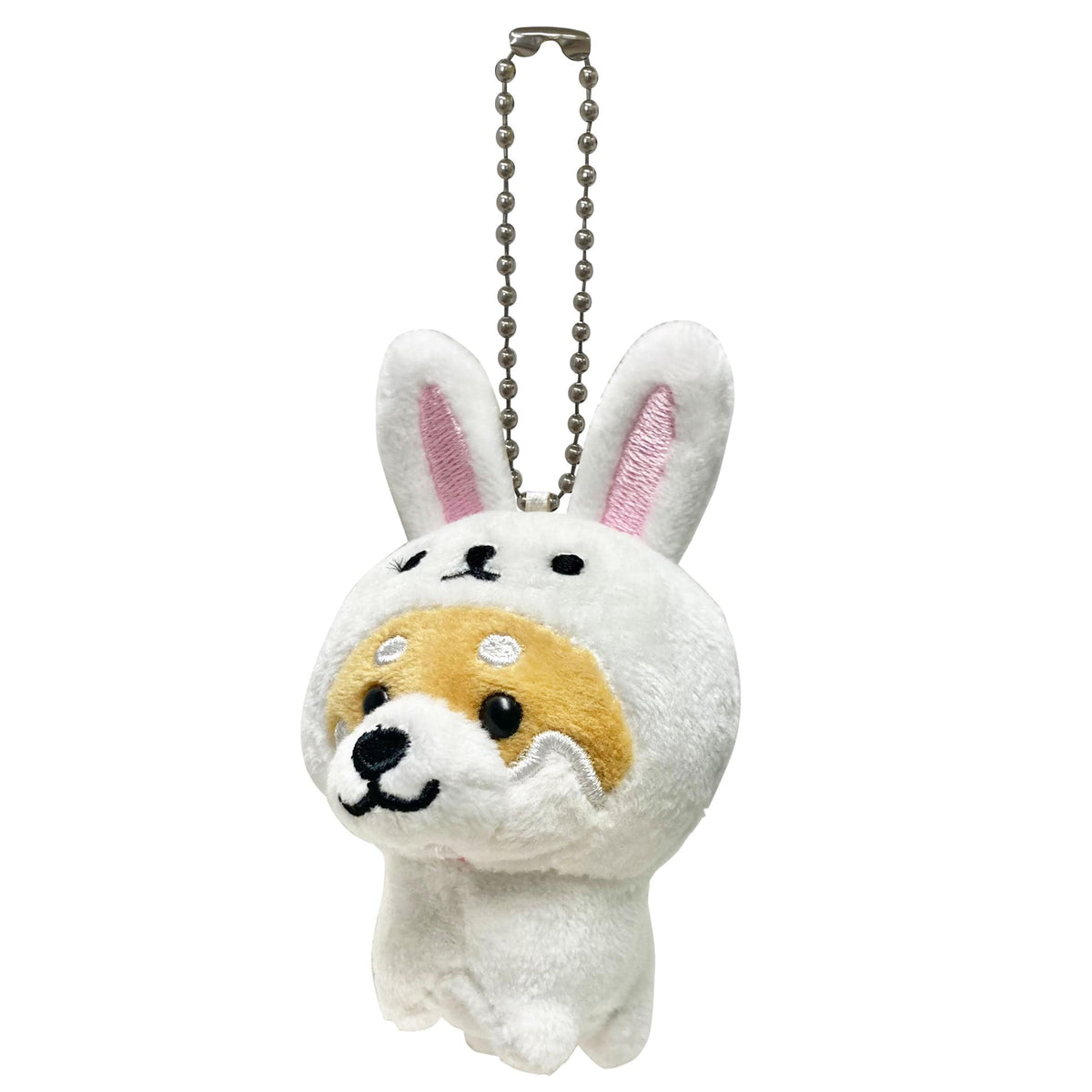 Tabisuru Mameshiba Keychain- White Rabbit Mameta