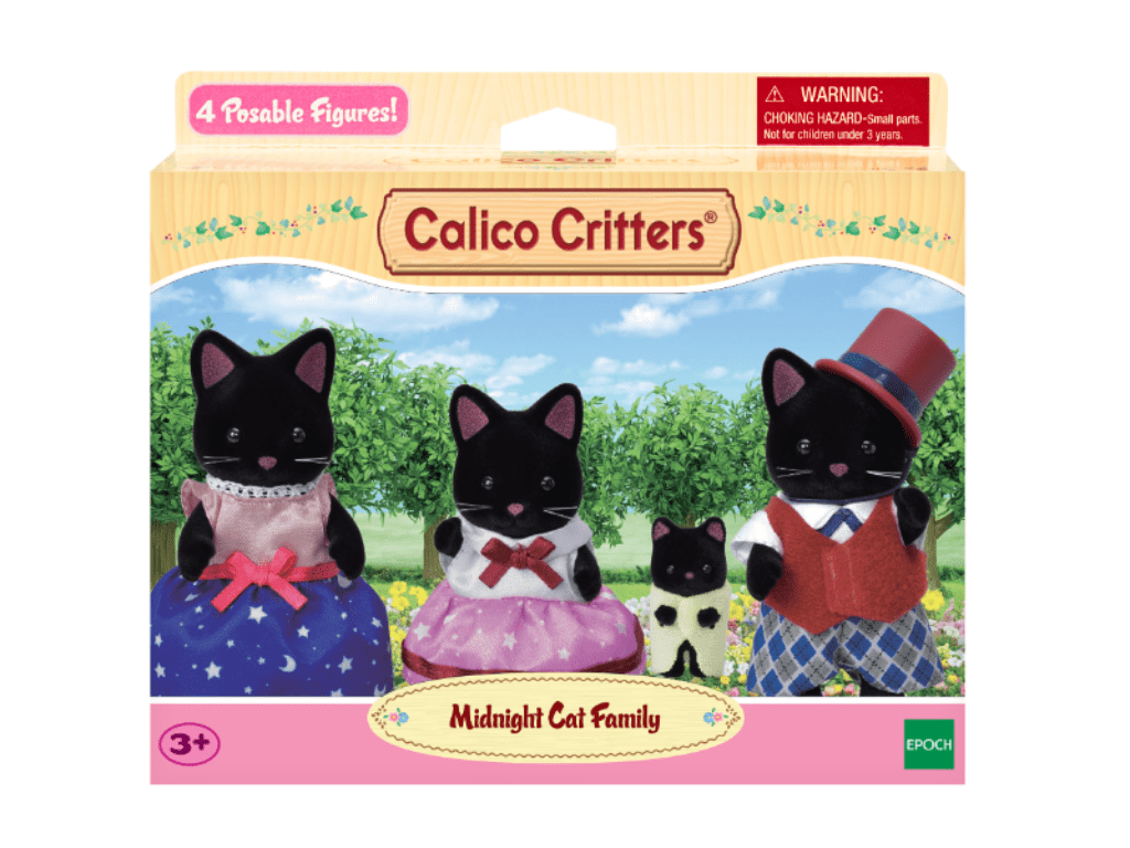 Midnight Cat Family Calico Critters Playset