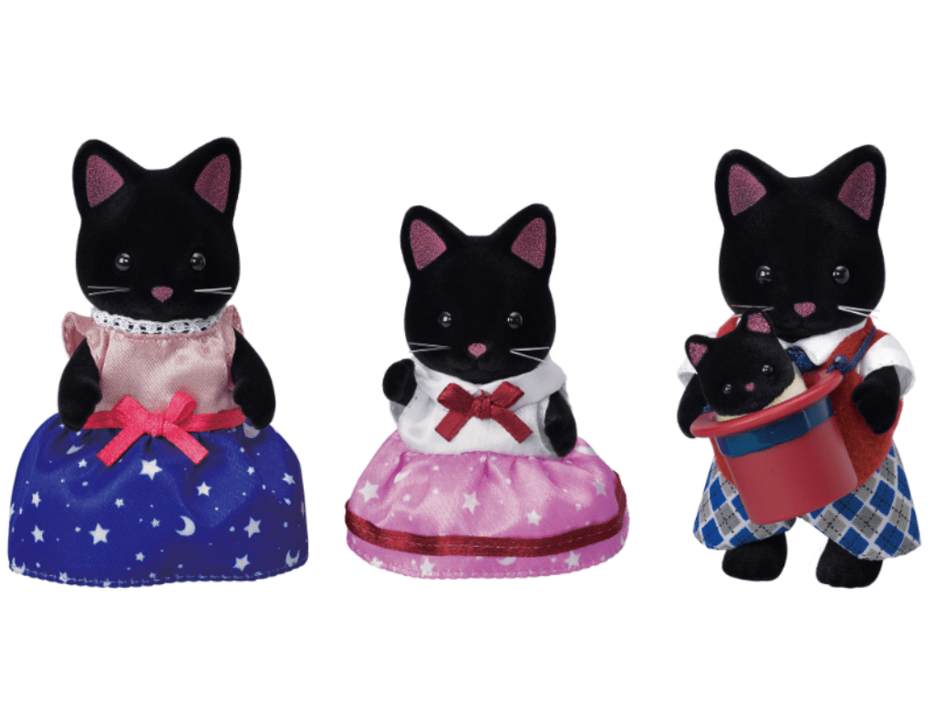 Midnight Cat Family Calico Critters Playset