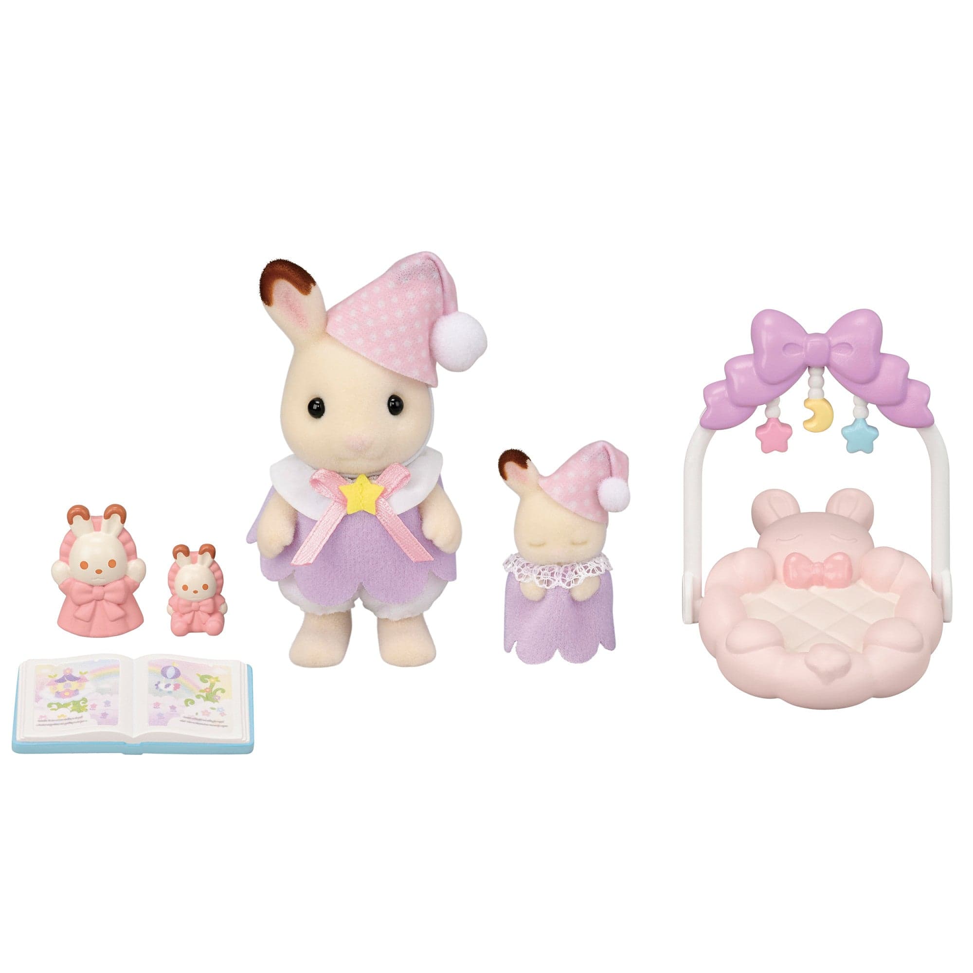 Calico Critters Sleepy Dream Siblings Set- Chocolate Rabbit Girl & Baby