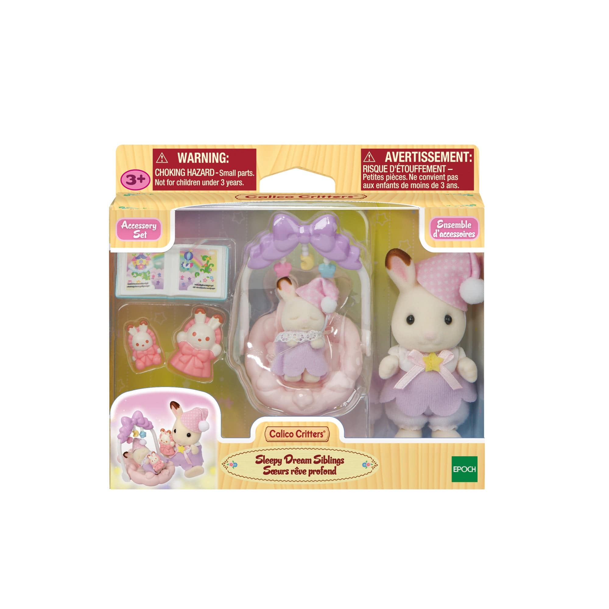 Calico Critters Sleepy Dream Siblings Set- Chocolate Rabbit Girl & Baby