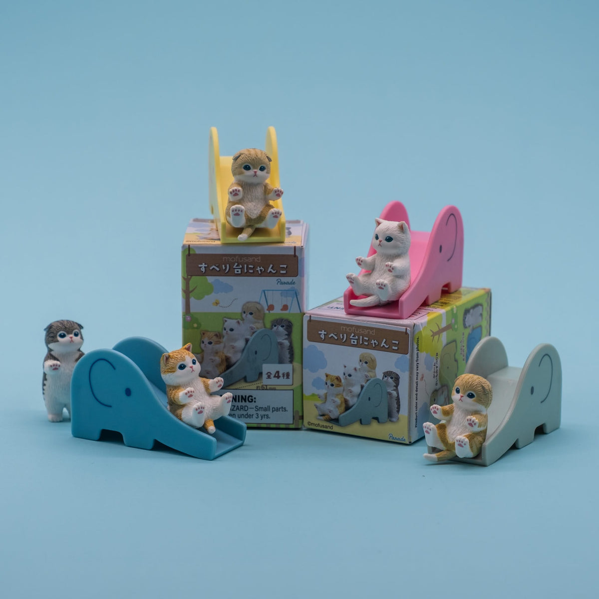 Mofusand Cats on the Slide Mini Figure Blind Box