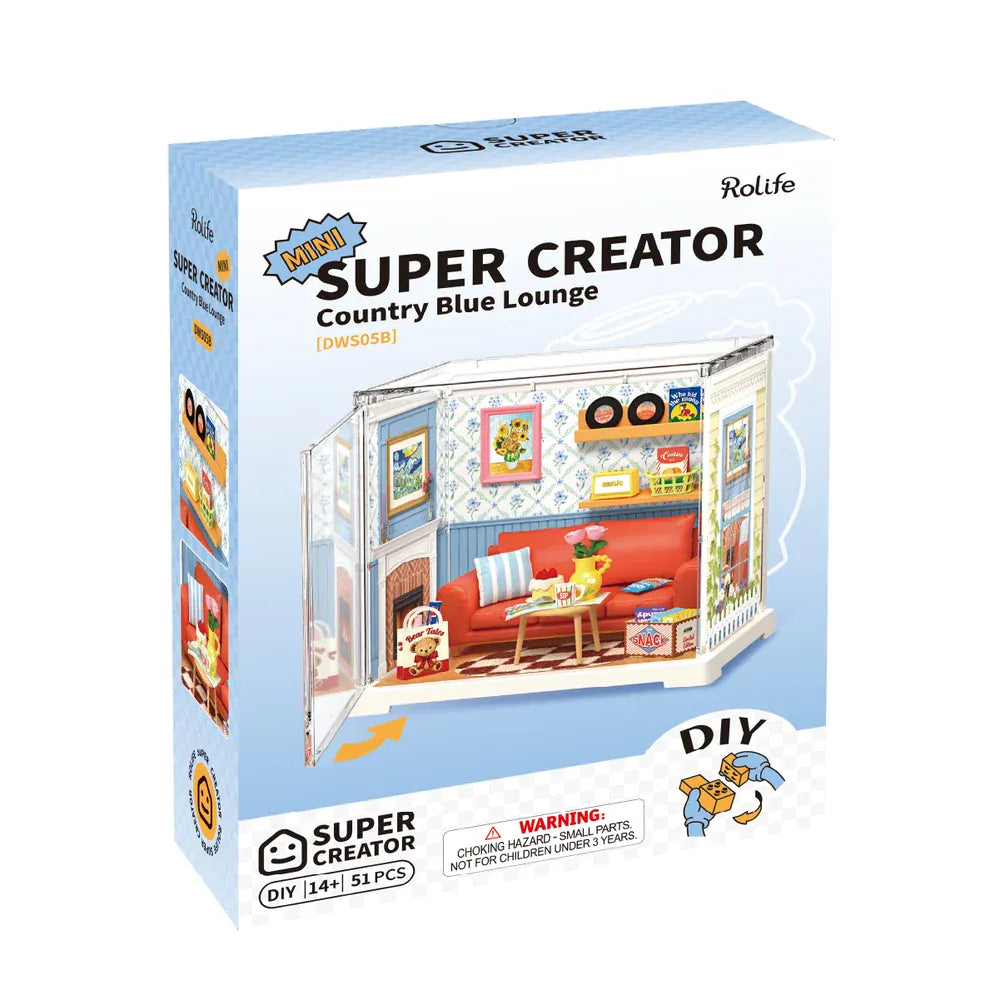 Super Creator Country Blue Lounge DIY Mini House