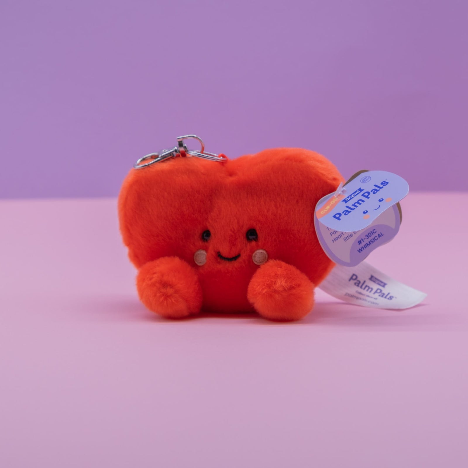Amor Heart Palm Pals Clip-On 4" Plush