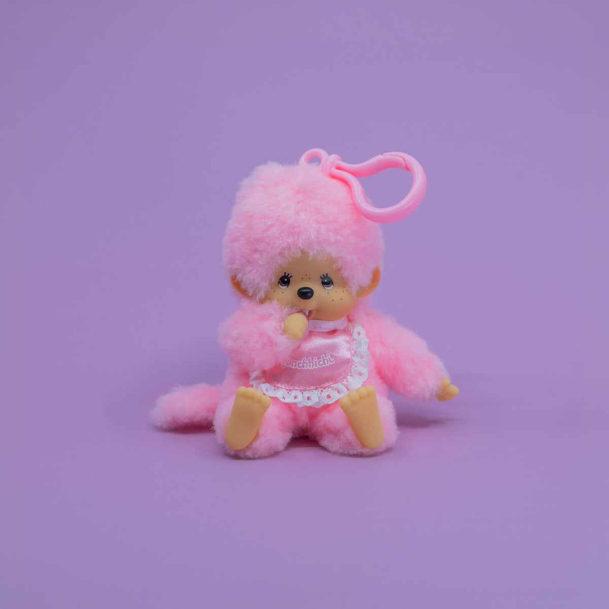 Monchhichi Light Pink Lace Satin Keychain
