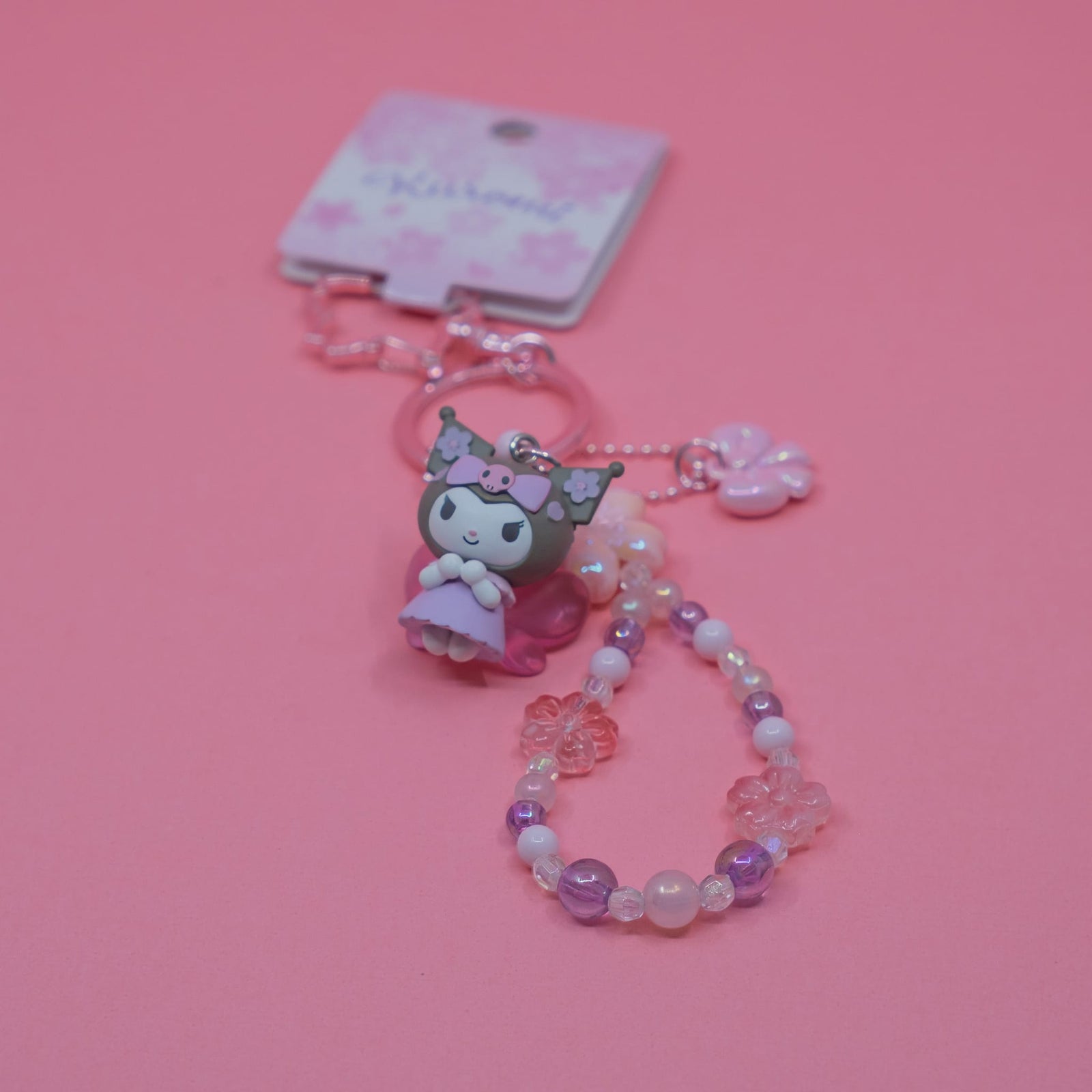 Kuromi Sakura Charm Keychain